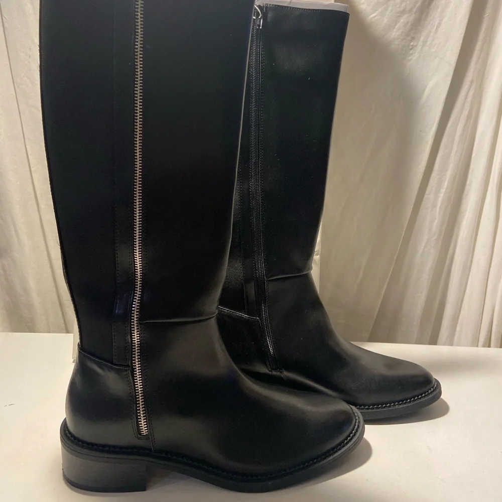 Anewday black kneehigh boots with zip up side, memory foam various sizes all NWT - Picture 1 of 6